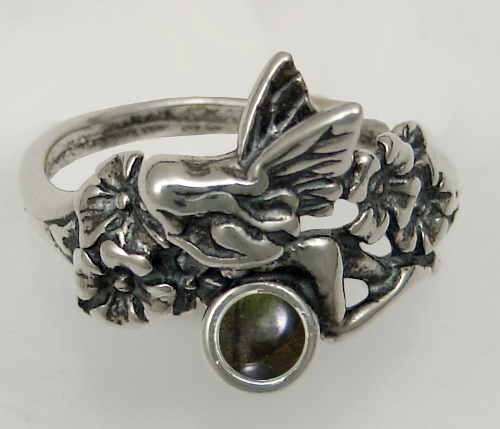 Sterling Silver Garden Fairy Ring With Spectrolite Size 7